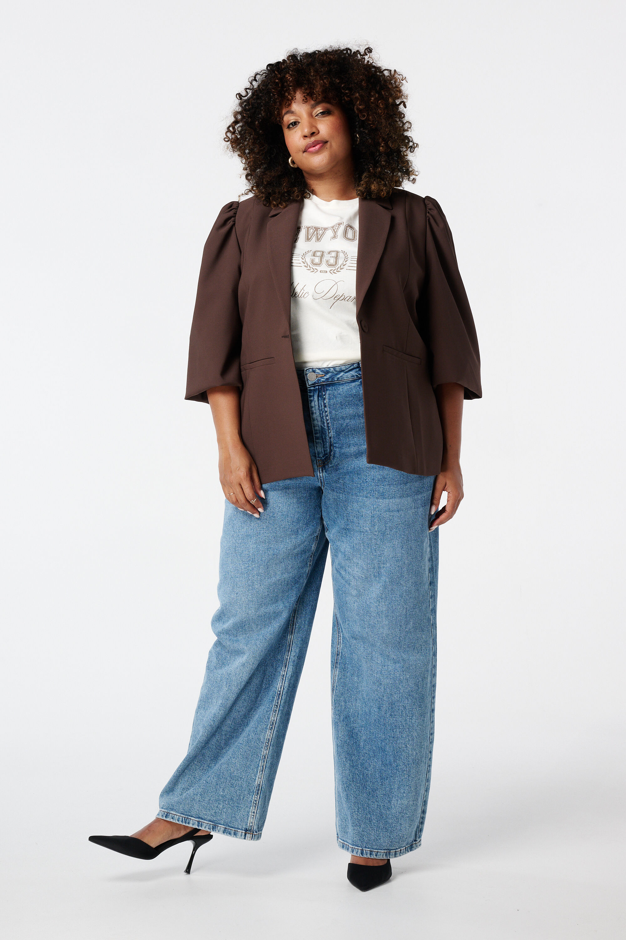 Blazer con manga abullonada image number 5