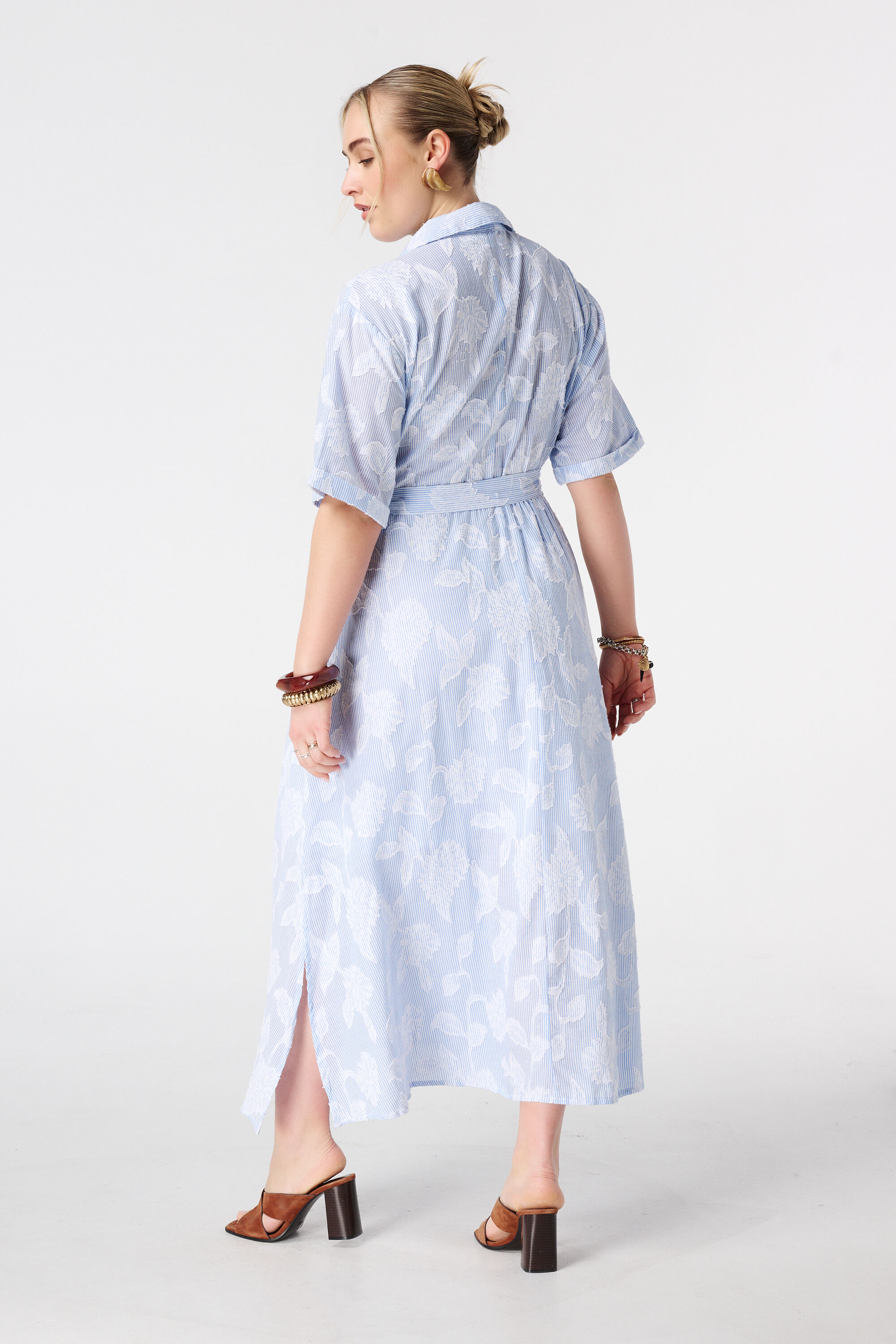 Vestido de rayas con estampado floral image number 2