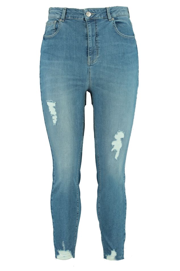 Vaqueros con detalles desgastados image number 1