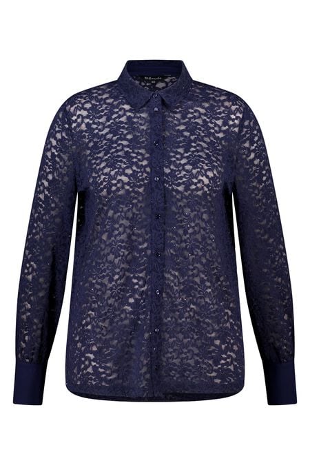 Top de jersey con encaje y lentejuelas Top de jersey con encaje y lentejuelas