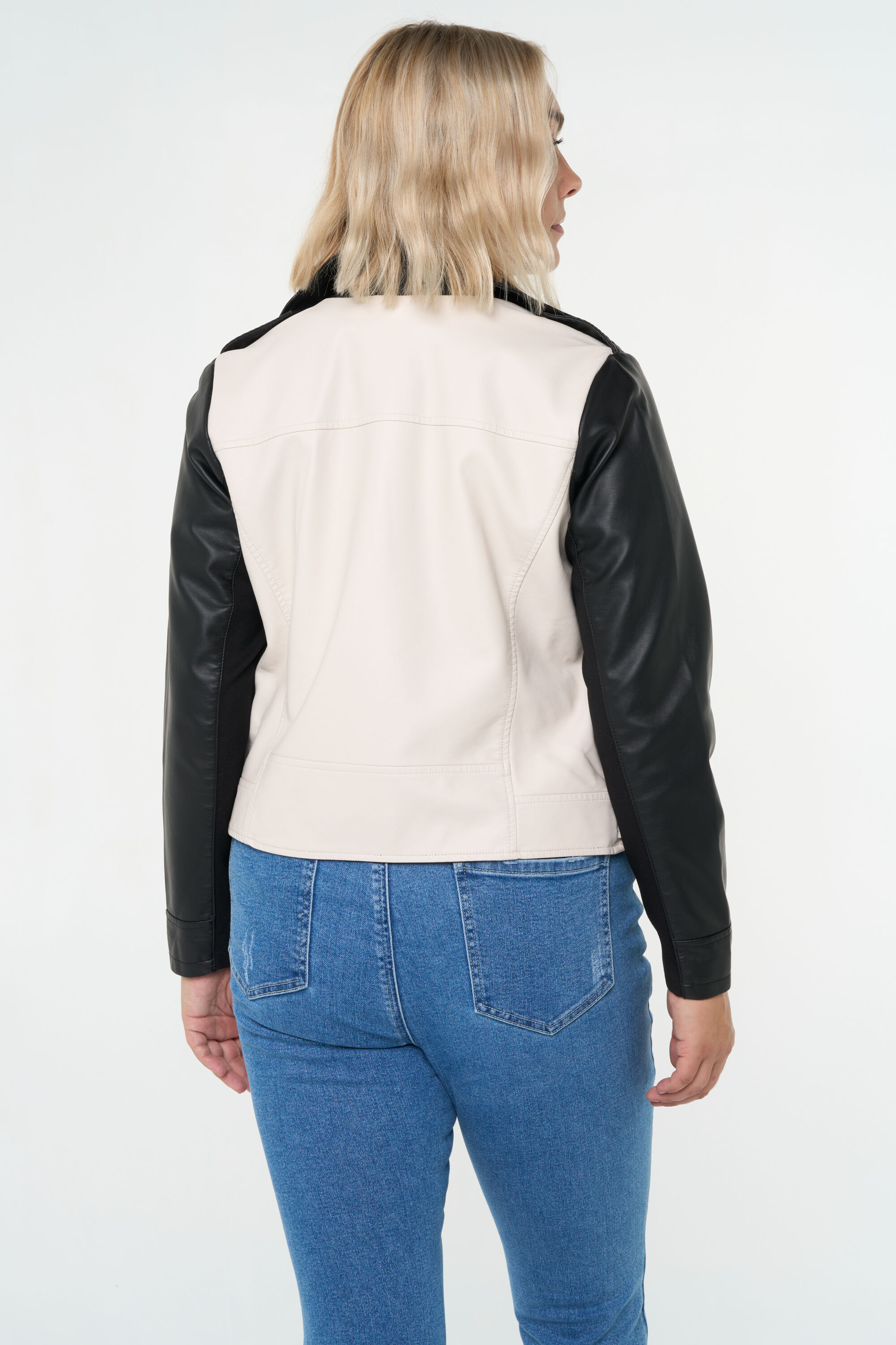 Cazadora biker bicolor image number 4