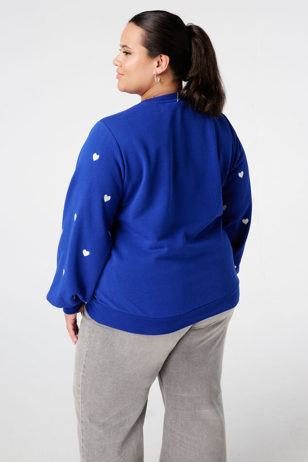 Jersey con corazones bordados y mangas abullonadas image number 3