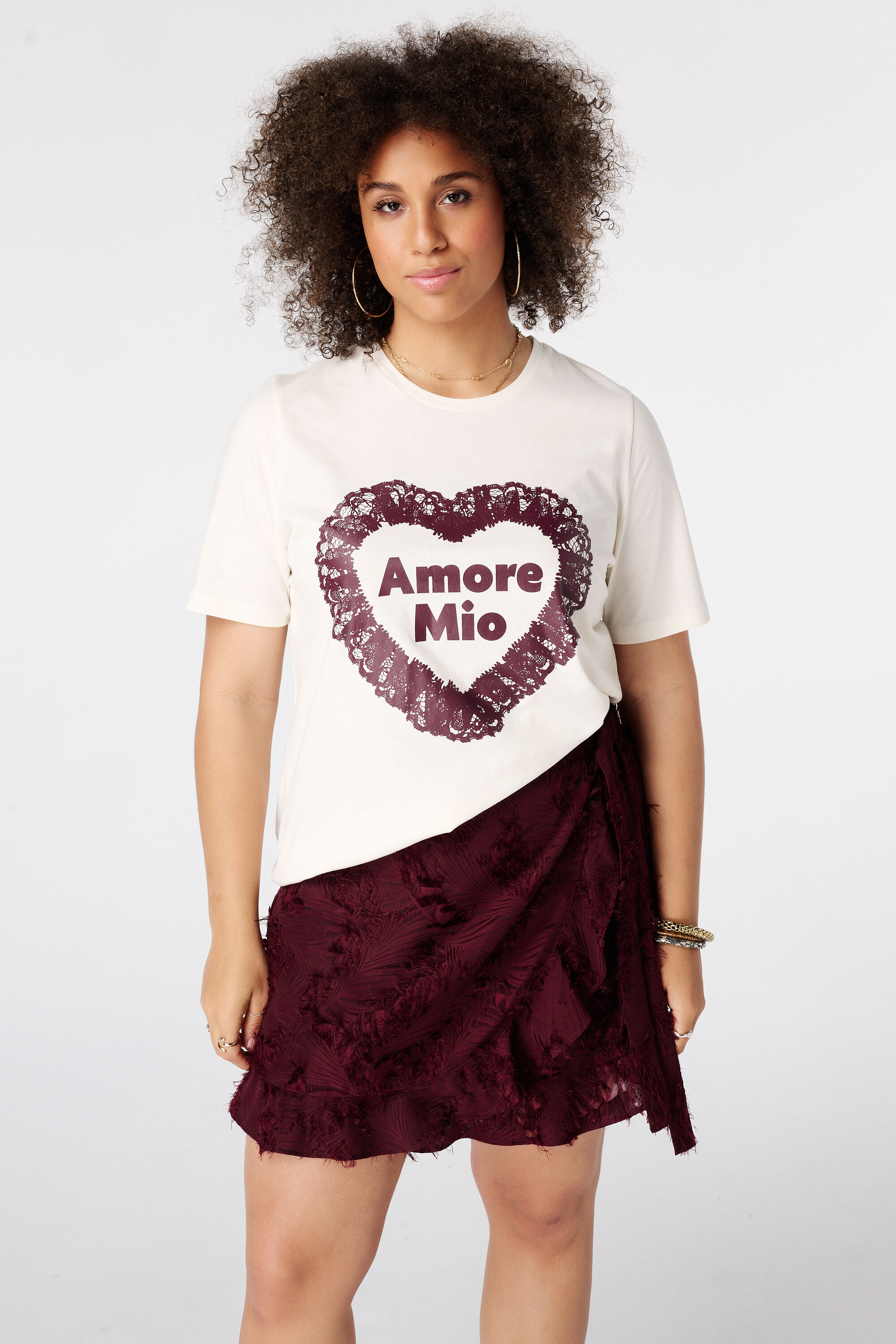 Camiseta con ilustraci&oacute;n de encaje