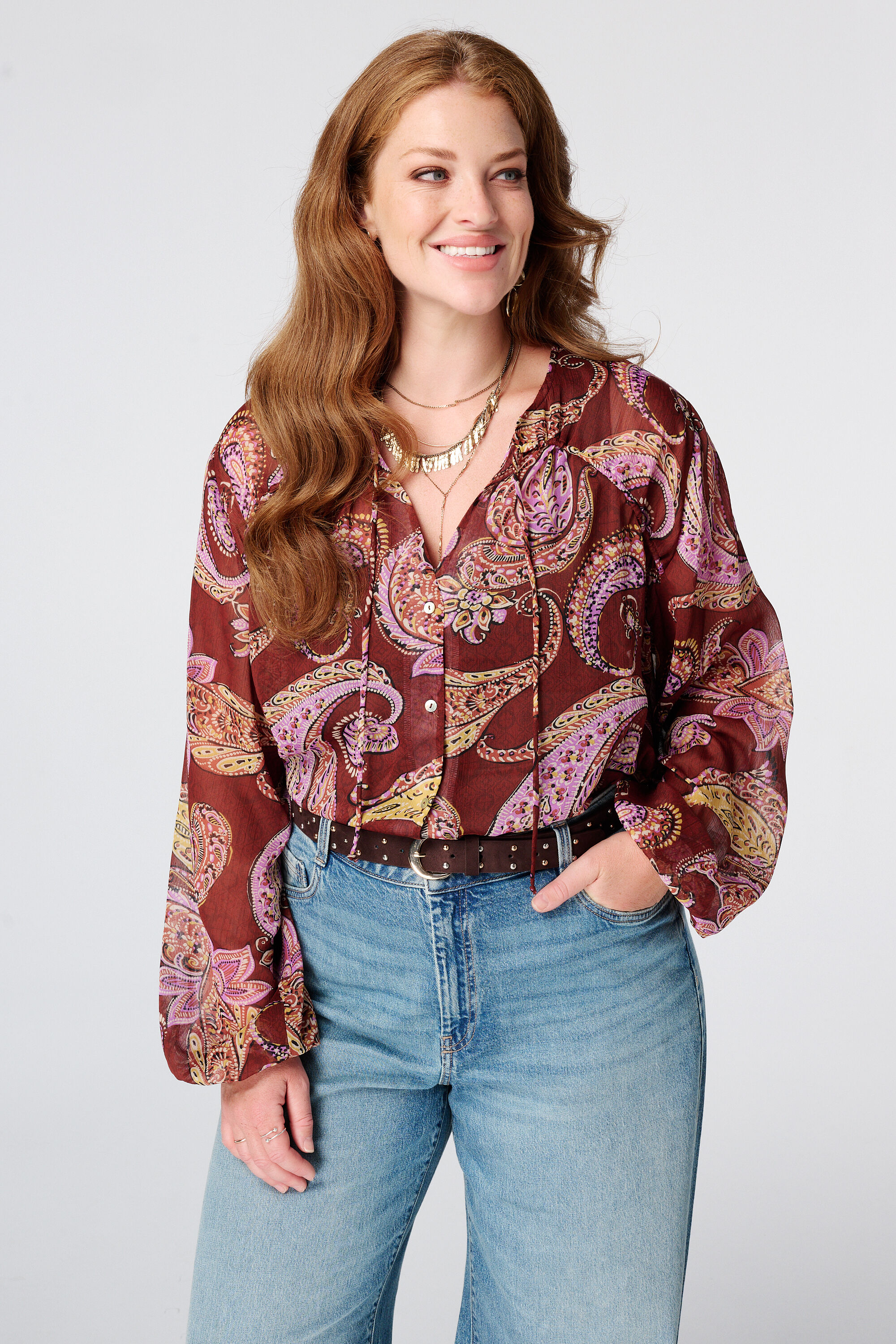 Blusa con estampado paisley