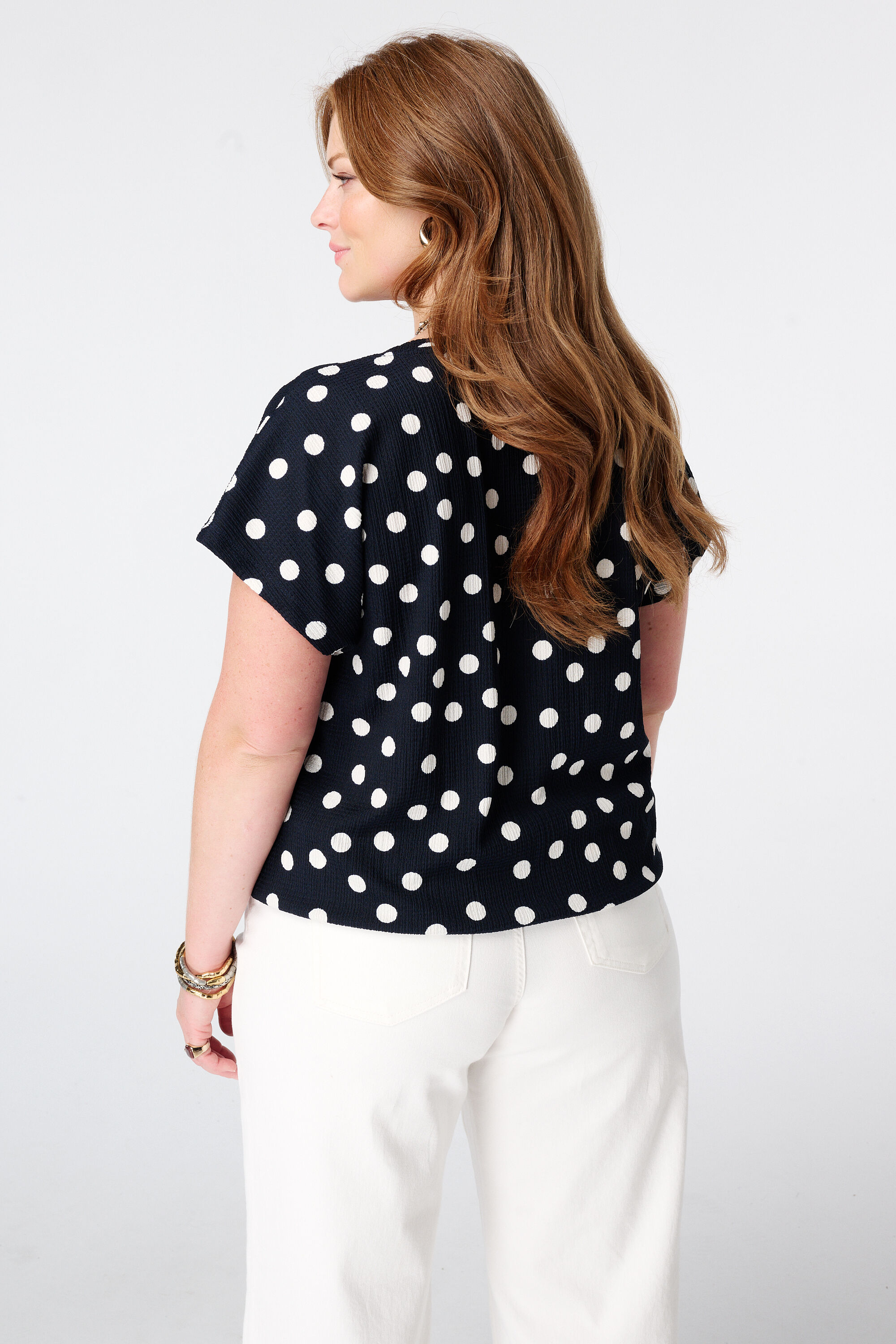 Top con estampado de lunares image number 3