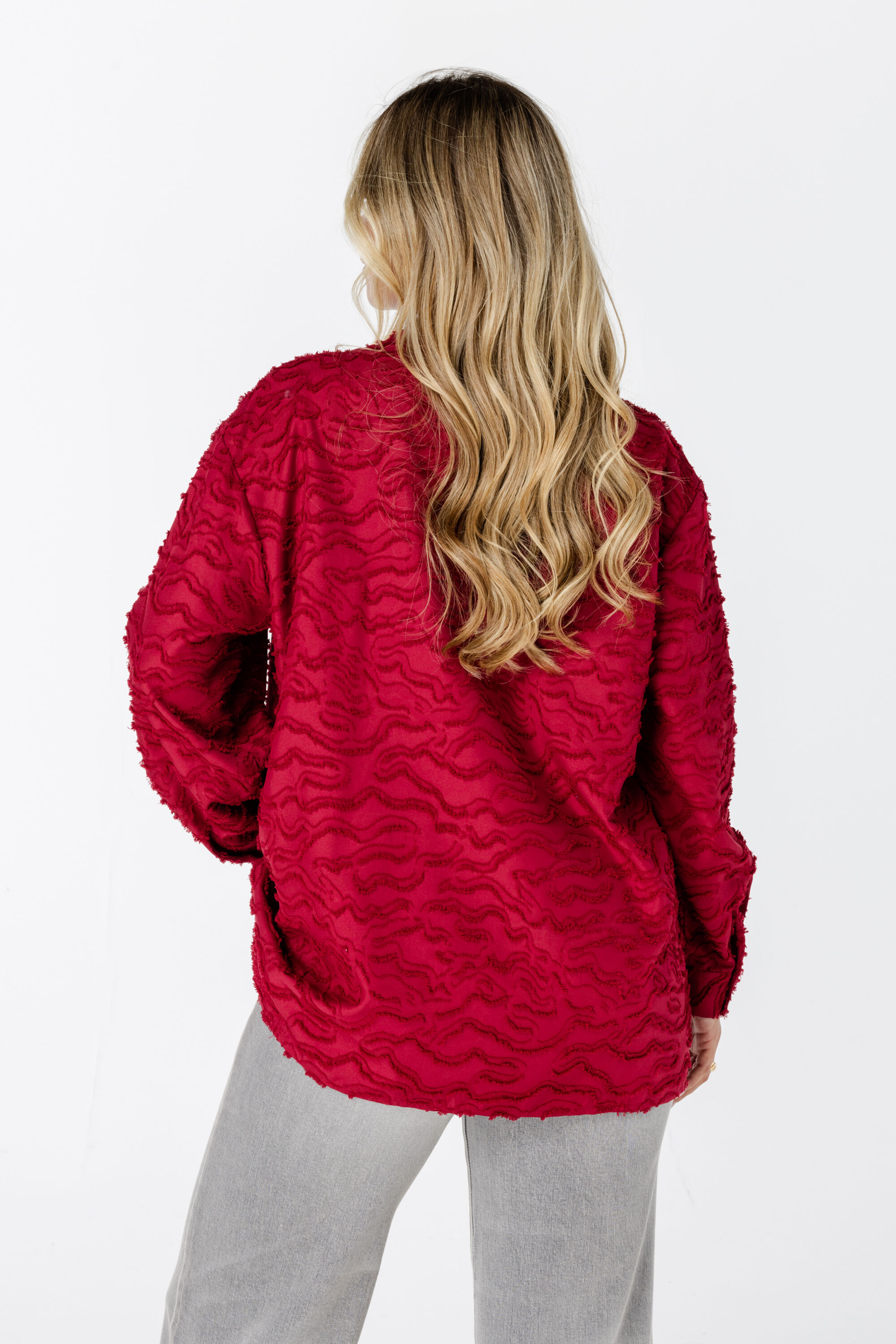 Blusa oversize de tejido estructurado image number 3