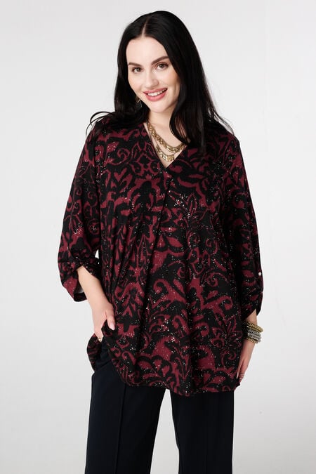 Top con estampado elástico y laminado Top con estampado elástico y laminado