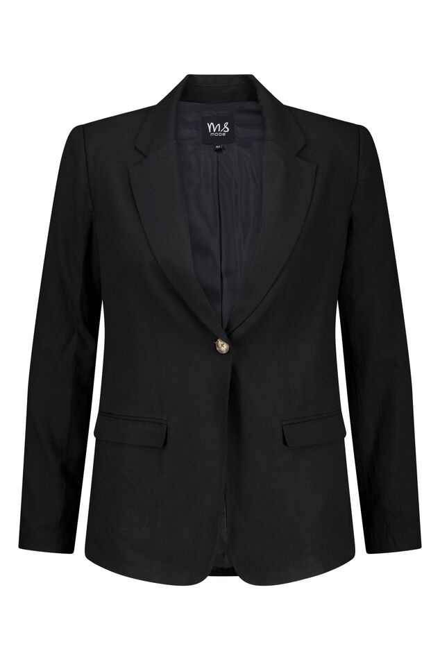 Blazer de lino de corte recto image number 1