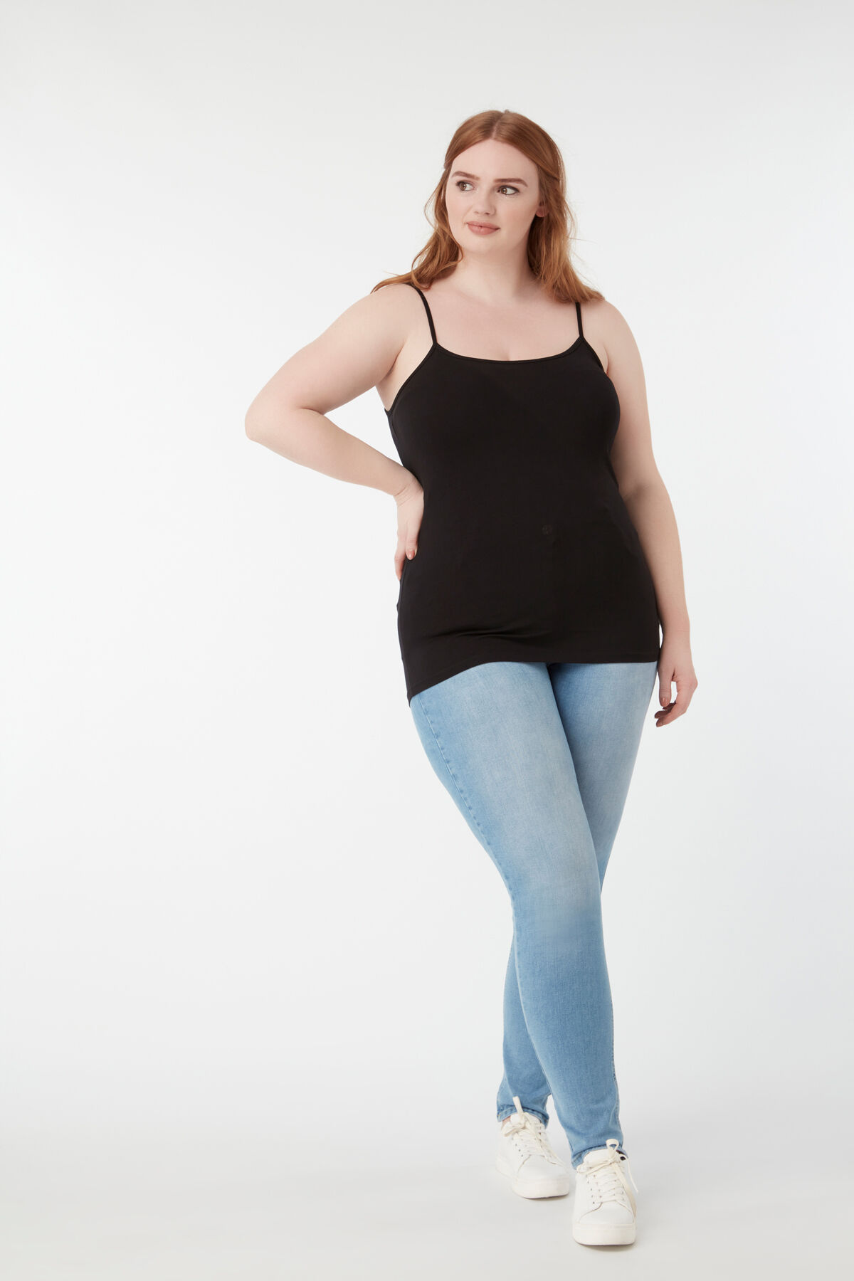 Camisola de algod&oacute;n con tirantes finos image number 5