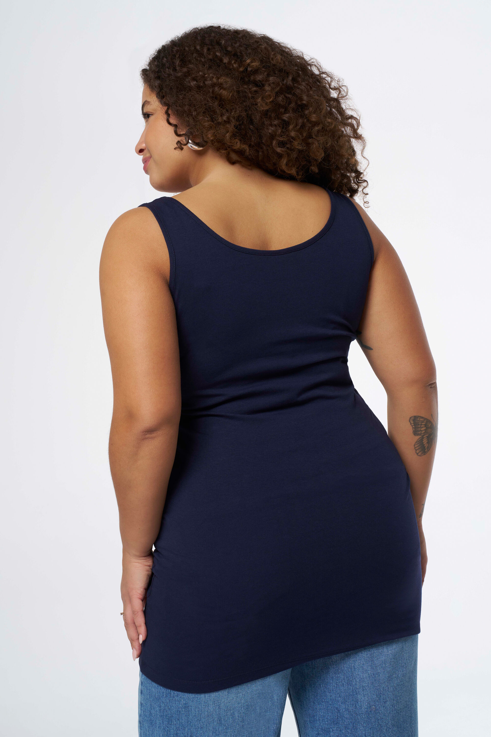 Camiseta larga sin mangas de algod&oacute;n image number 3