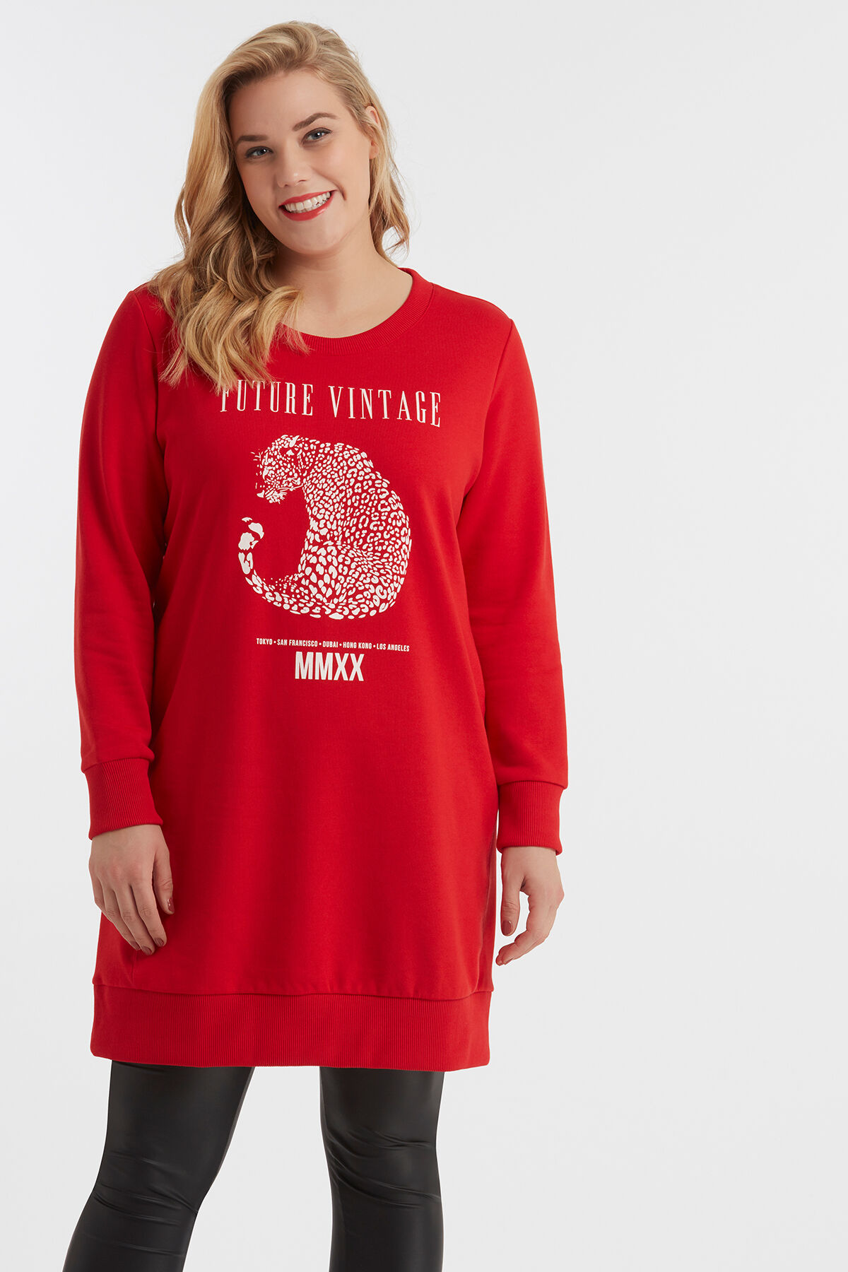 Sweater-Kleid mit Print image number 3