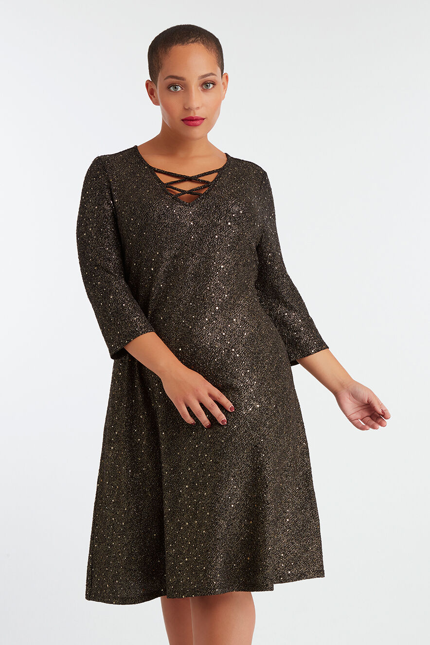 Vestido de fiesta de lurex con lentejuelas image number 7