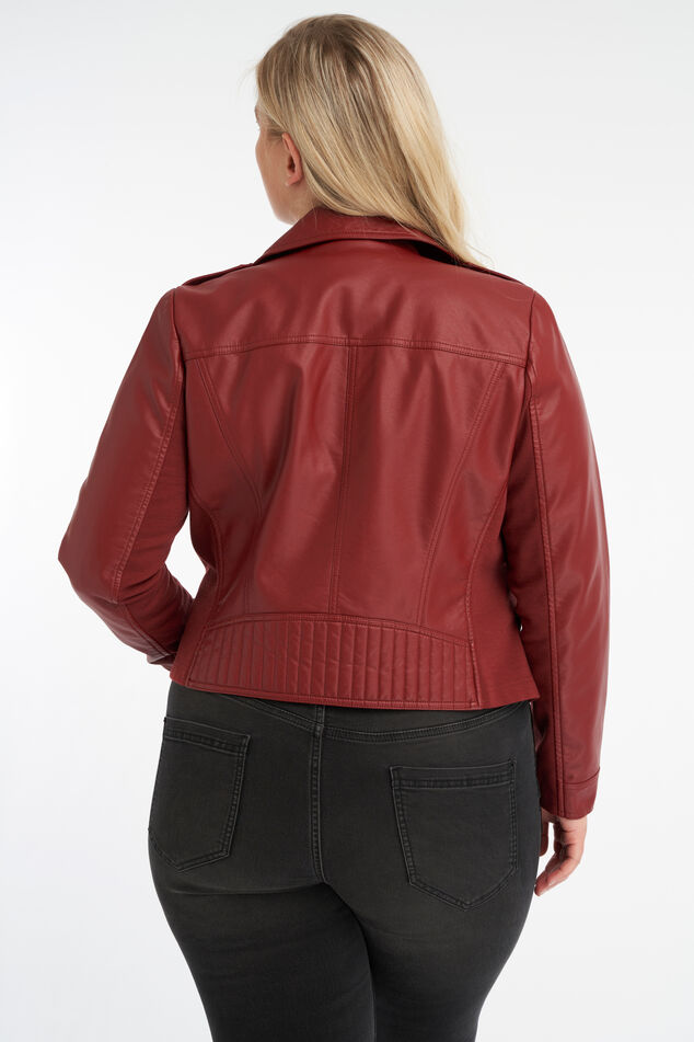 Chaqueta motera de cuero sintético image number 3