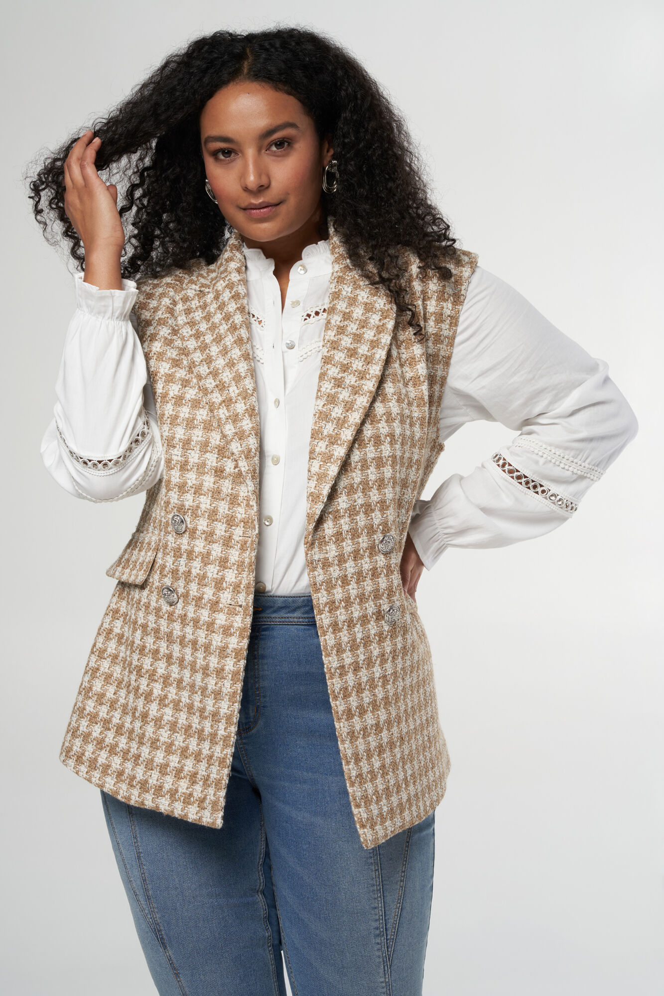 Chaleco tweed bicolor image number 6