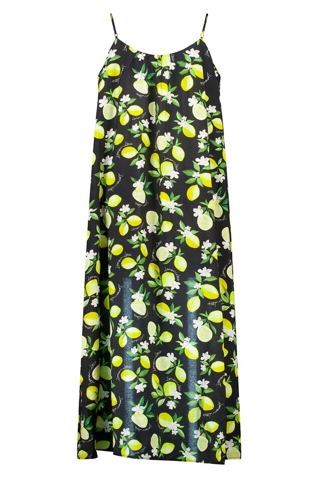 Vestido largo con estampado de limones image number 2
