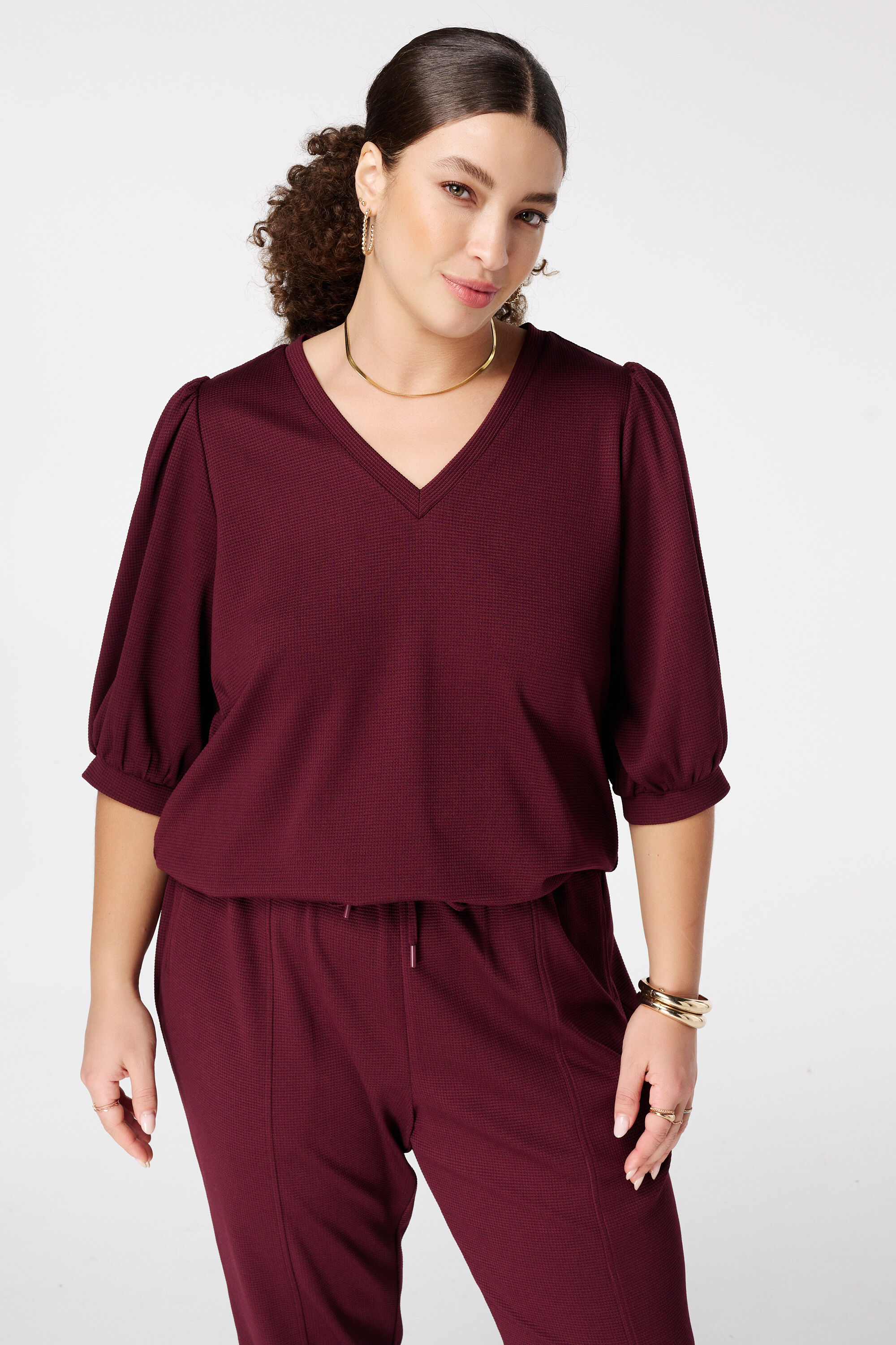 Top con mangas abullonadas