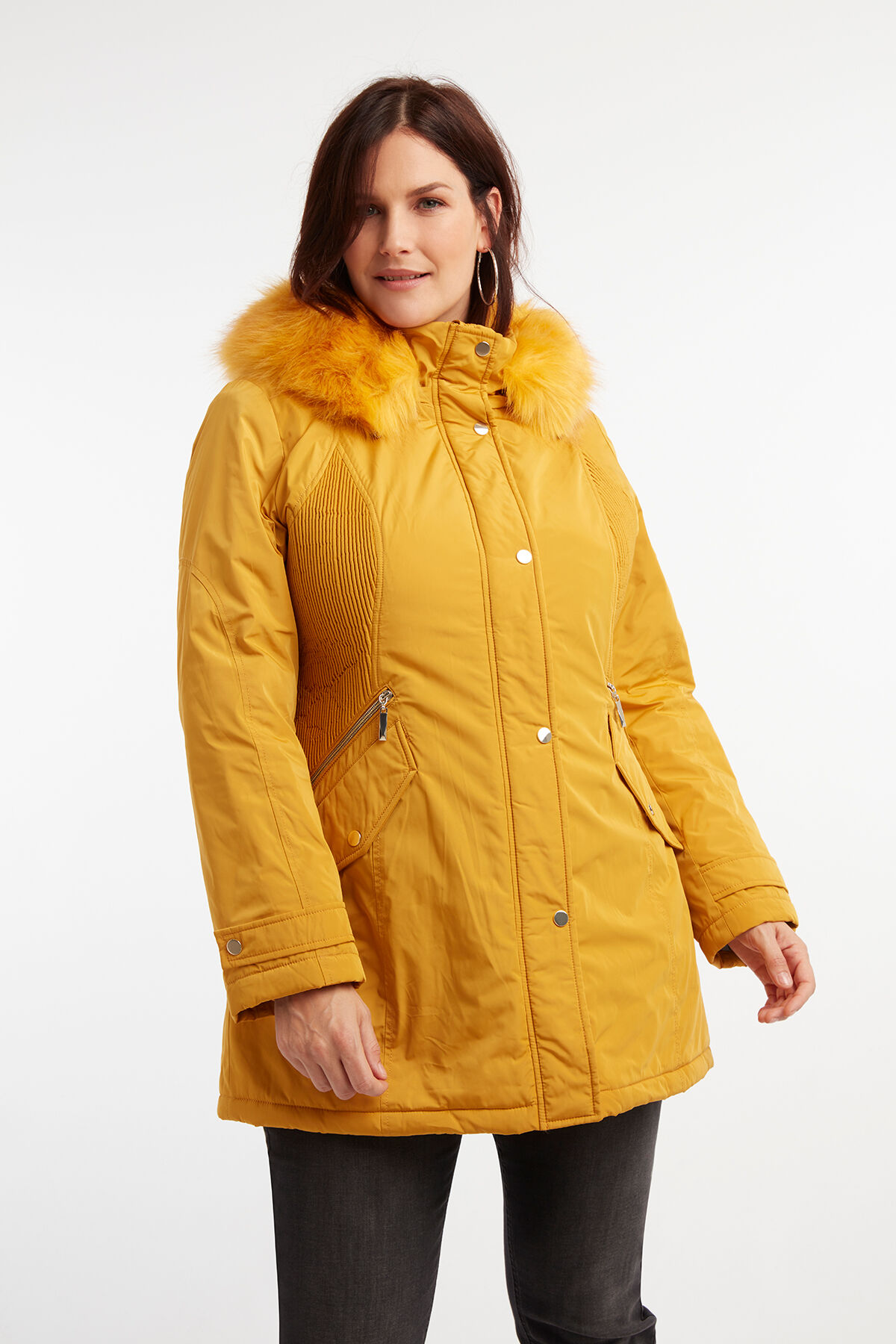 Parka con cuello de pelo sint&eacute;tico image number 4