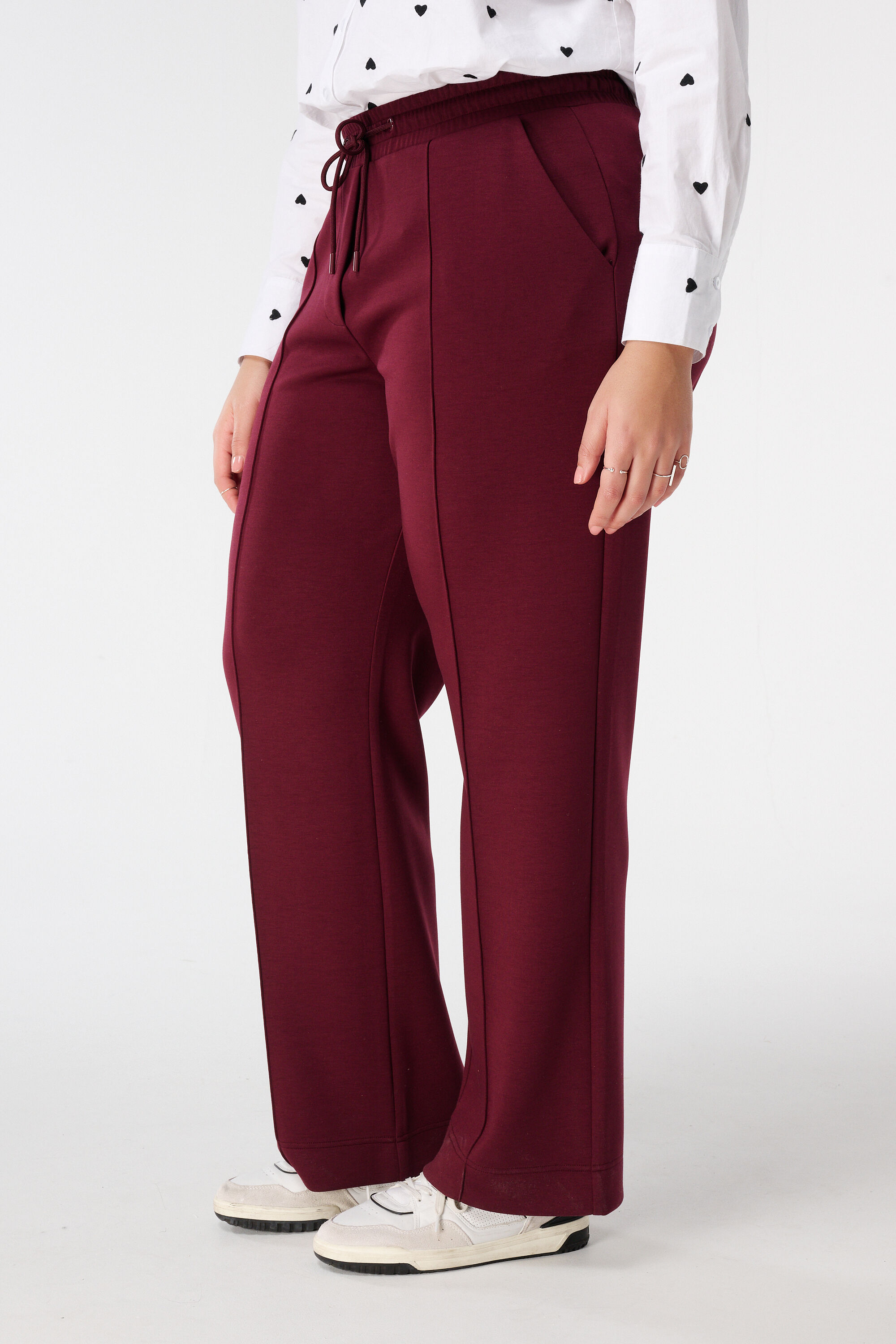 Pantal&oacute;n con cintura el&aacute;stica y costura decorativa image number 5