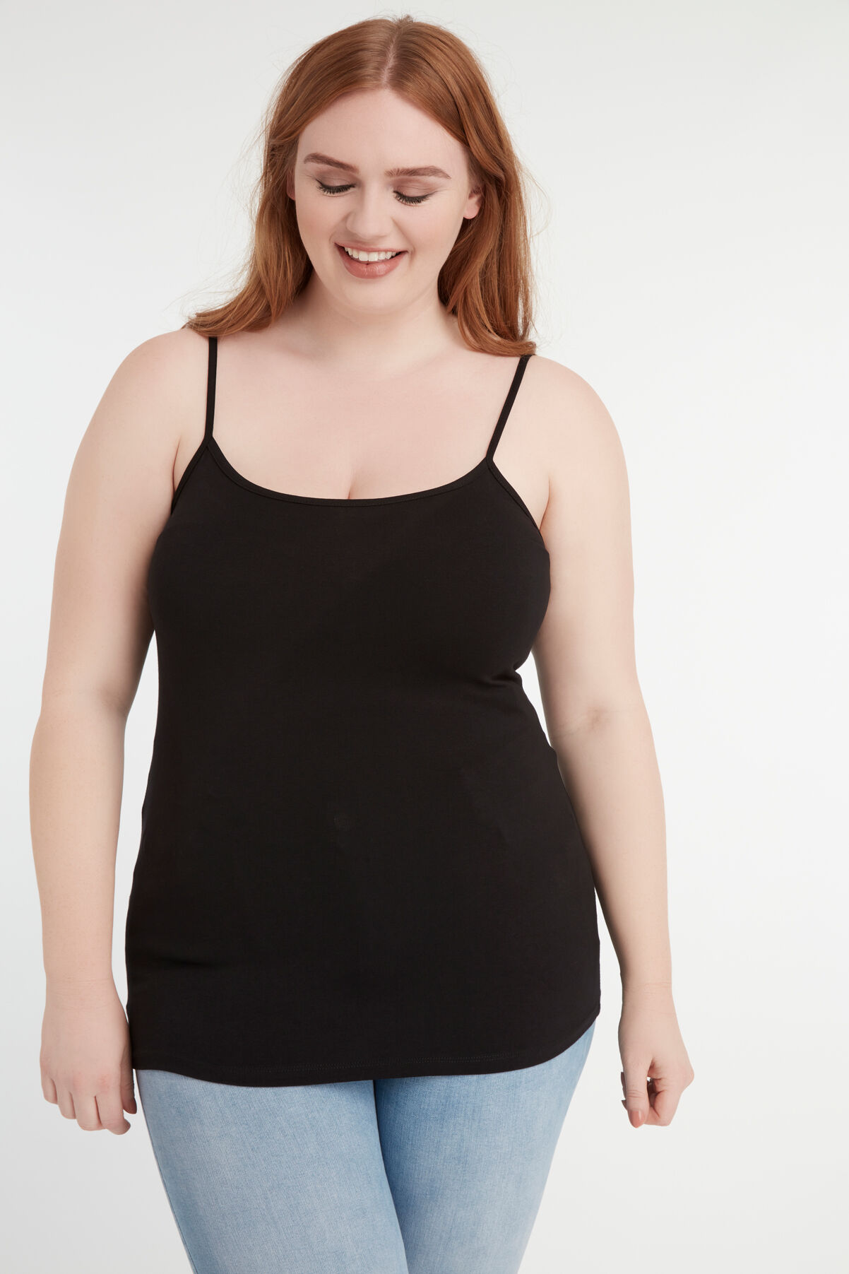 Camisola de algod&oacute;n con tirantes finos image number 3