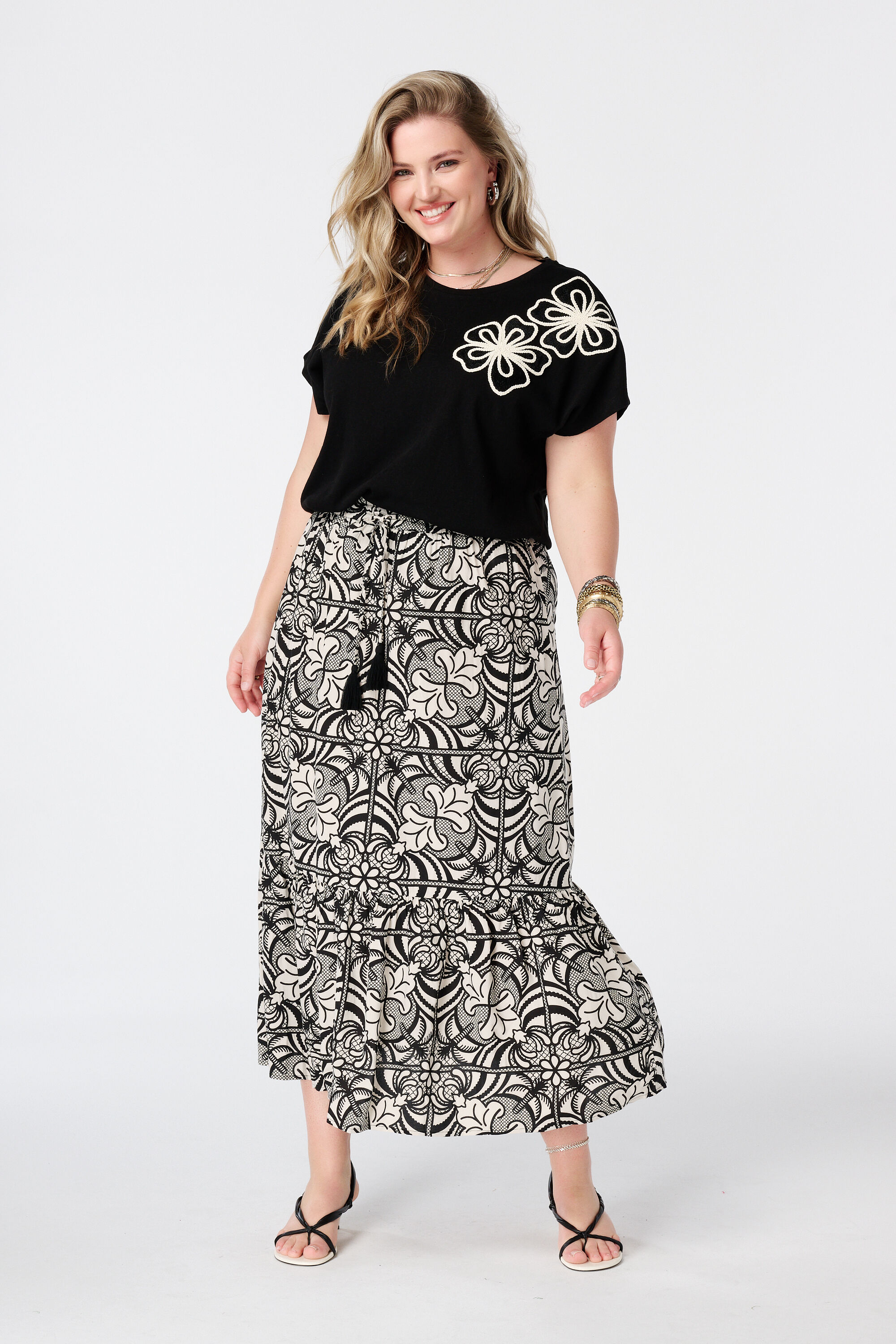 Falda maxi con estampado