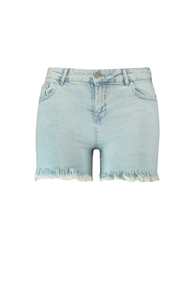 Shorts desteñidos con el dobladillo deshilachado image number 1