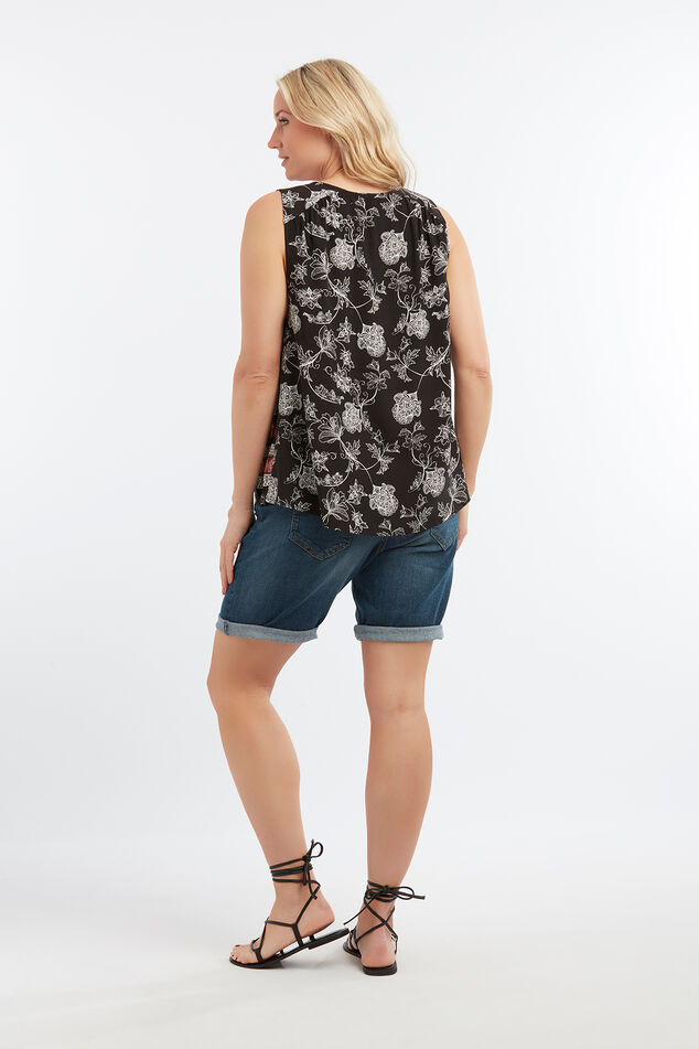 Blusa sin mangas con estampado de cachemira image number 5