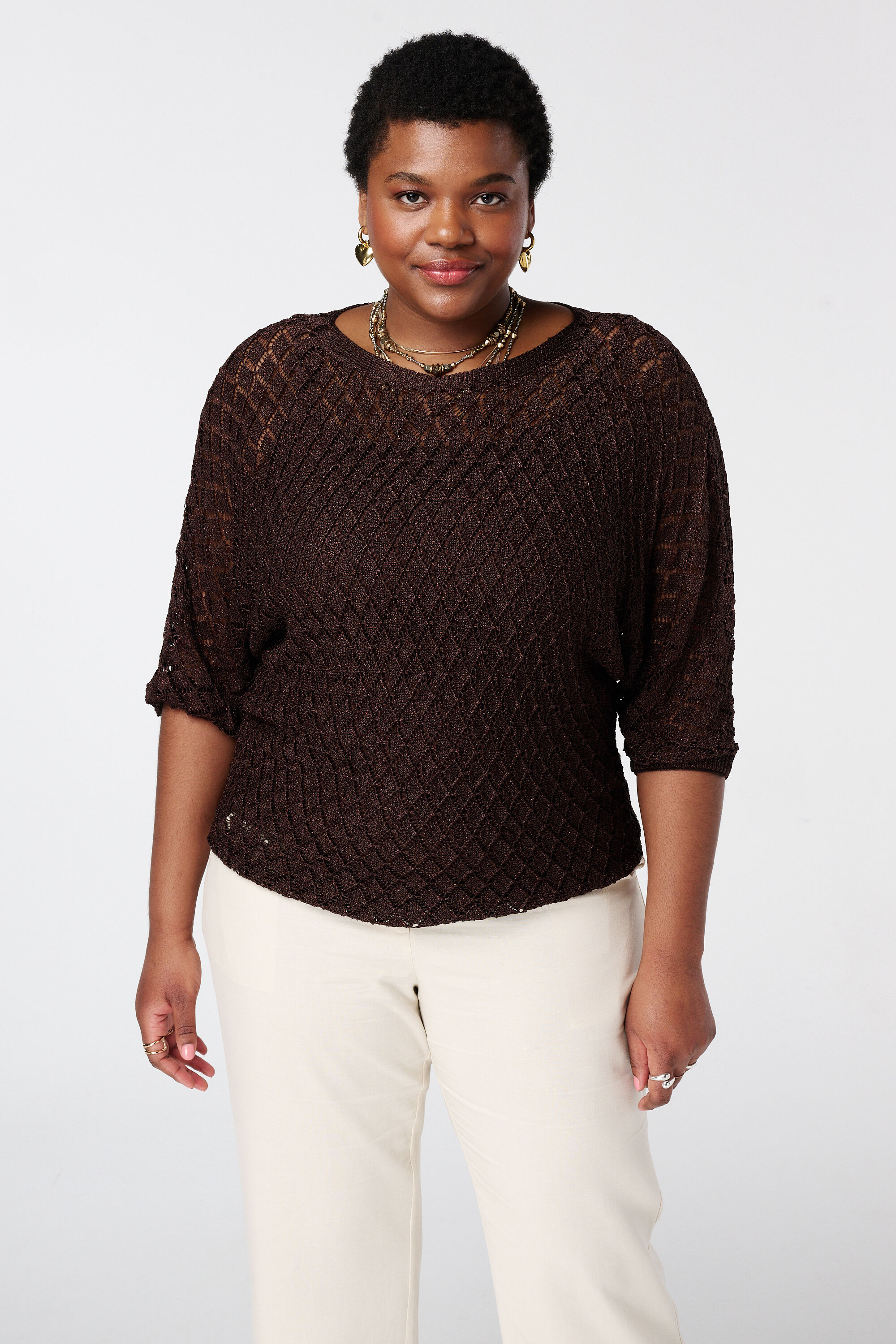 Jersey de ganchillo con l&uacute;rex