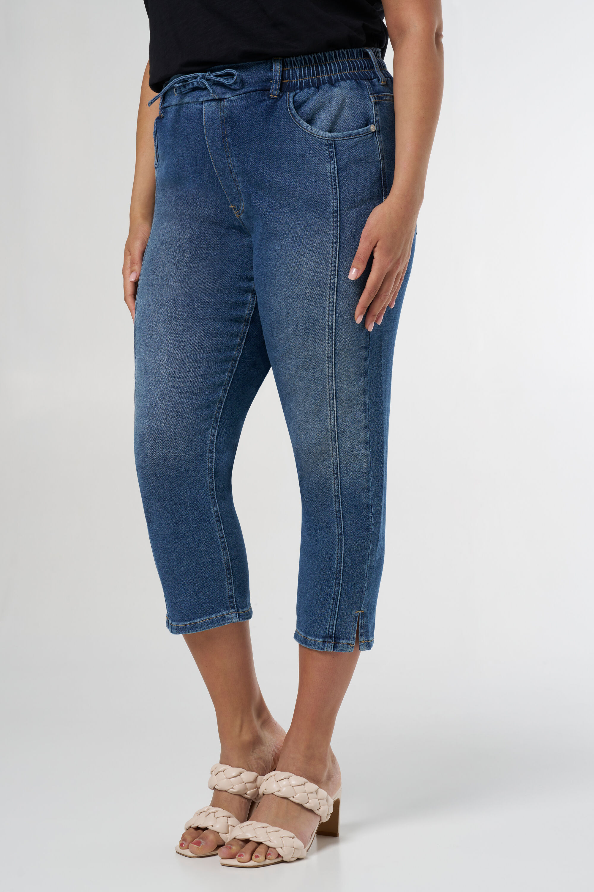 Pantalones tobilleros con cintura el&aacute;stica c&oacute;moda image number 5