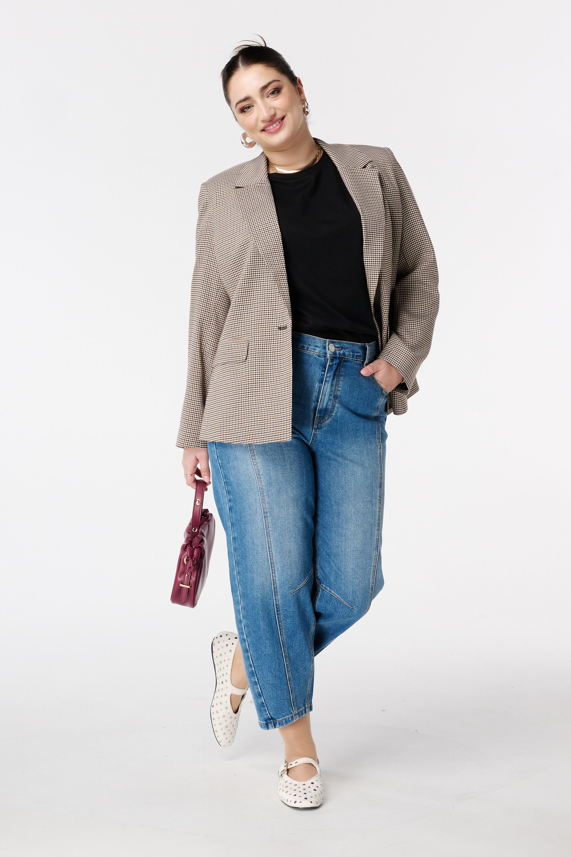 Vaquero balloon con costuras decorativas