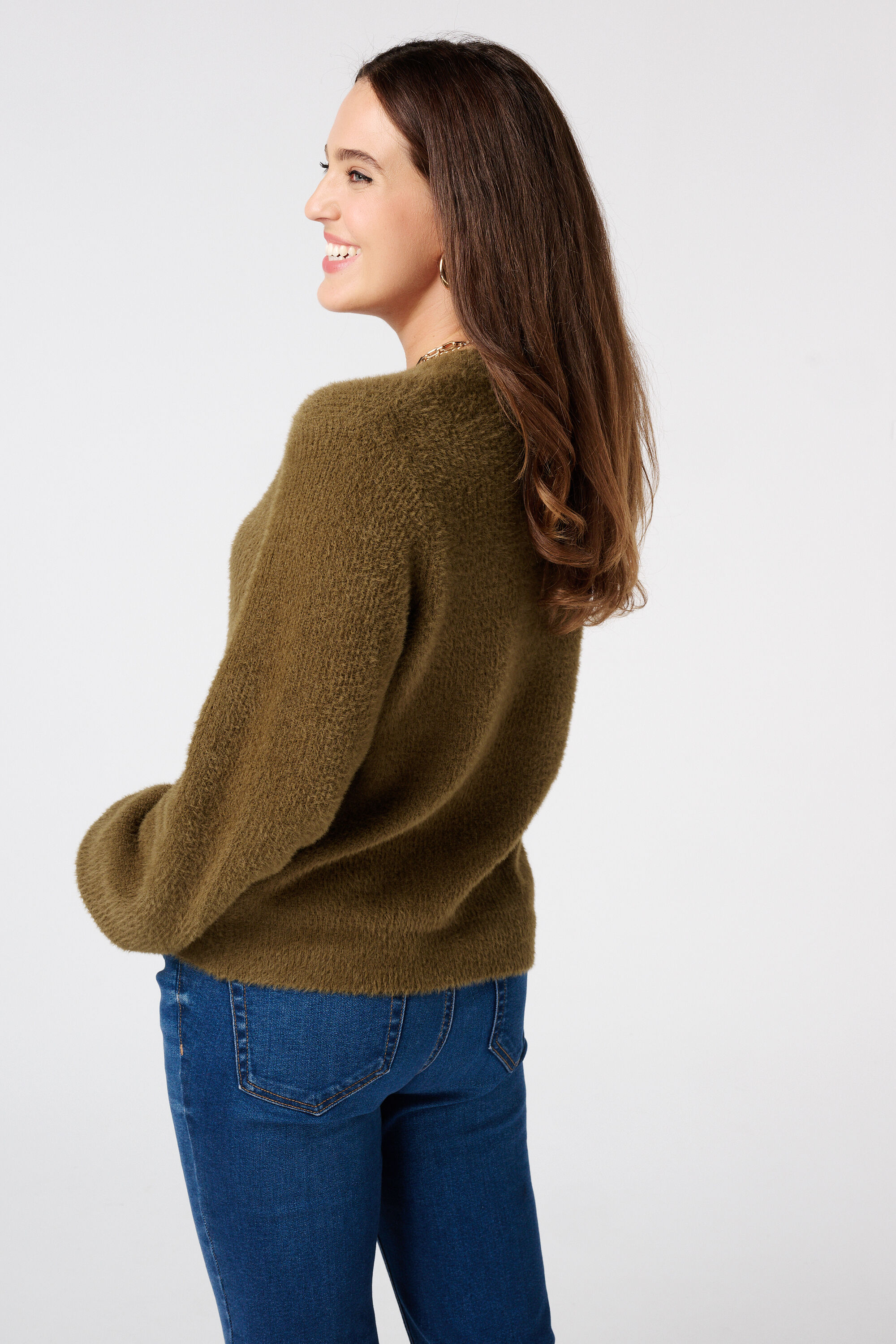 Suave chaleco con botones dorados image number 3