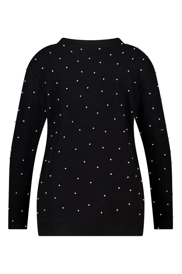 Cárdigan con perlas y cierre de botones image number 2