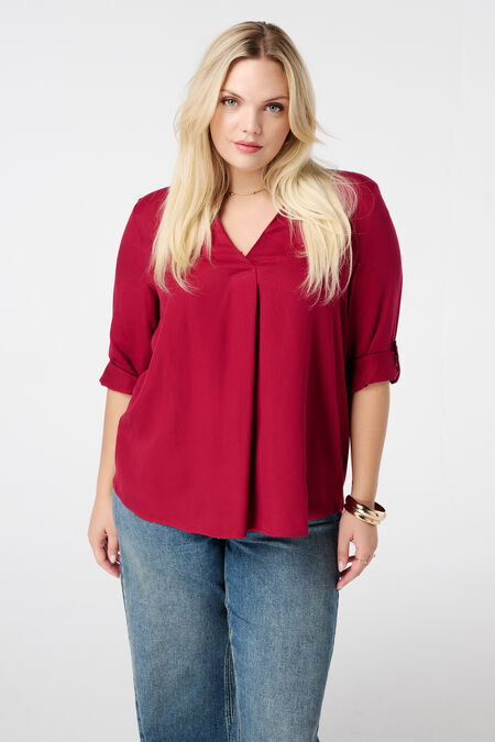Blusa con mangas enrolladas Blusa con mangas enrolladas