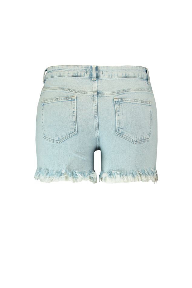 Shorts desteñidos con el dobladillo deshilachado image number 2