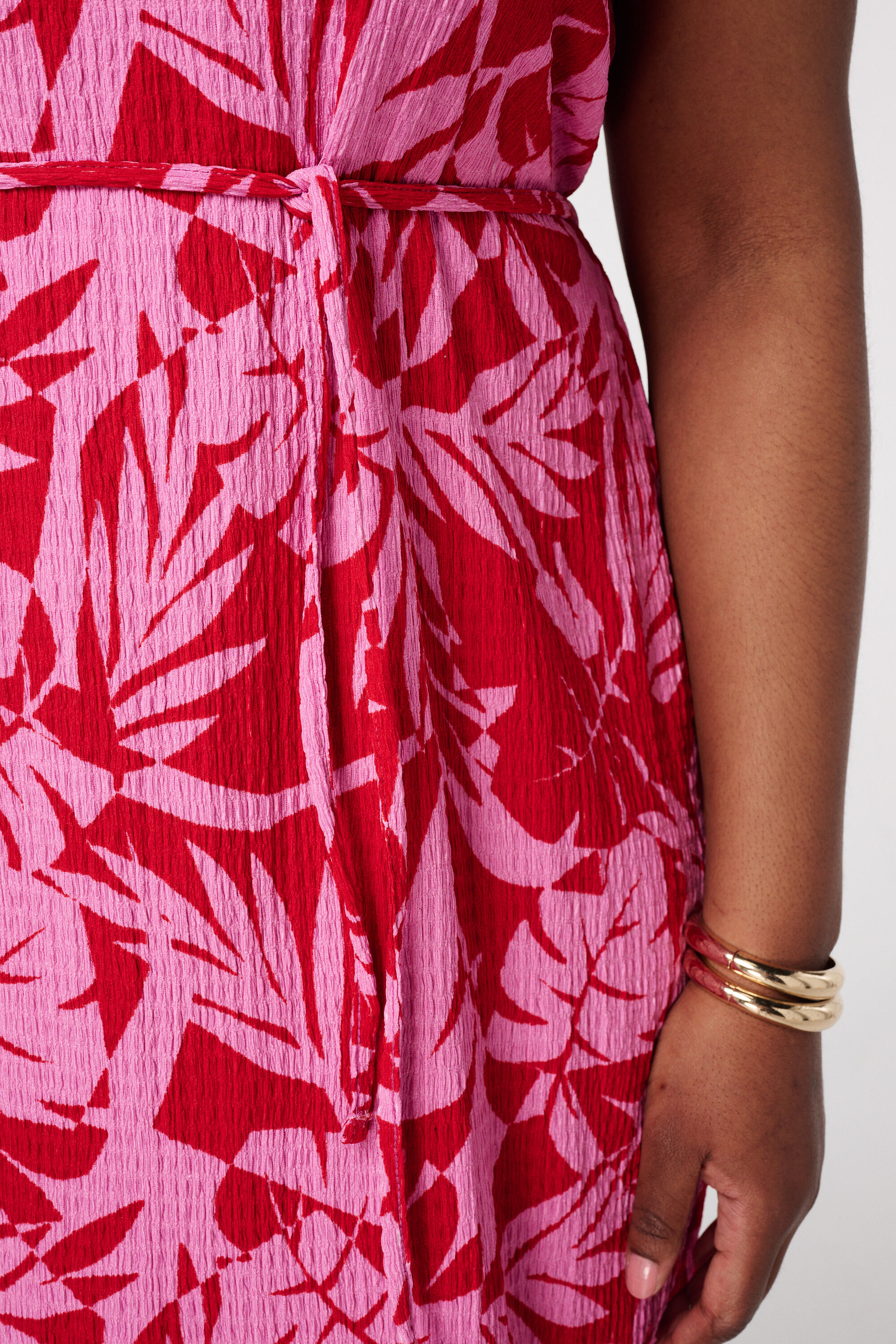 Vestido midi estampado con cord&oacute;n image number 4