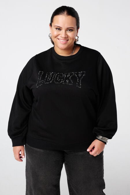 Sudadera con texto brillante Sudadera con texto brillante