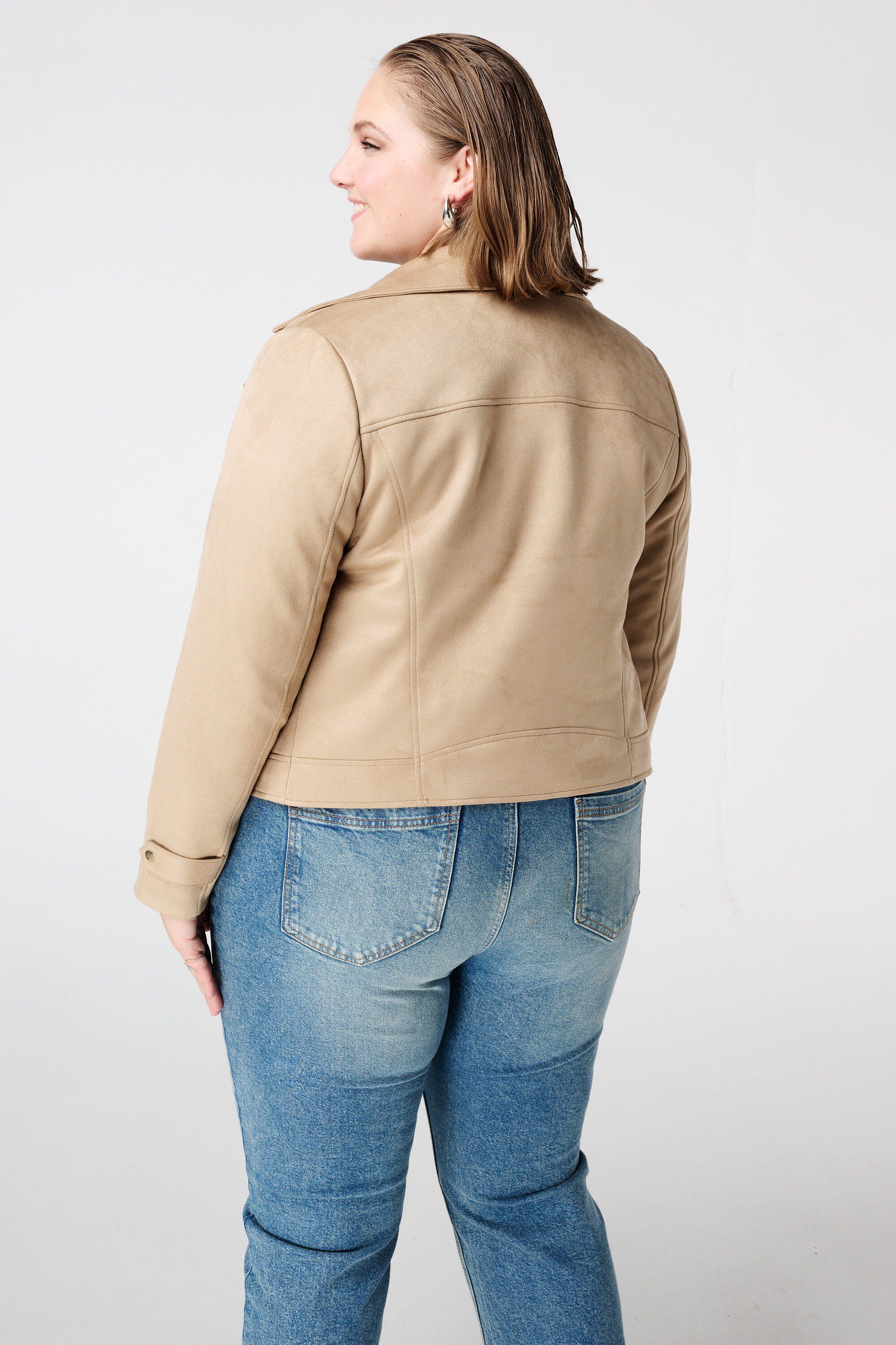 Chaqueta biker de antelina image number 3