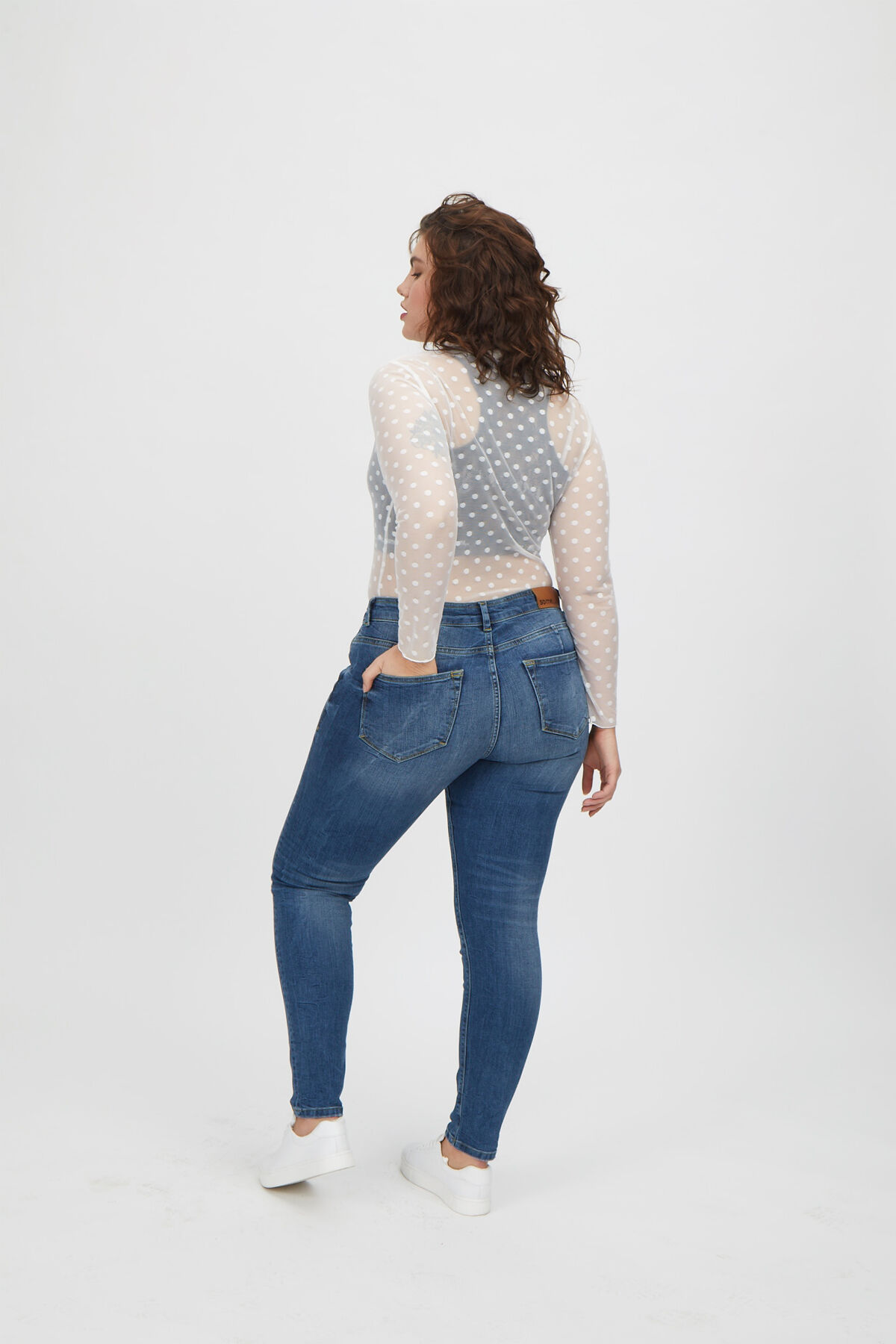 some,... vaquero pitillo lavado a la piedra para figuras en forma de A image number 4