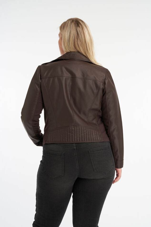 Chaqueta motera de cuero sintético image number 3