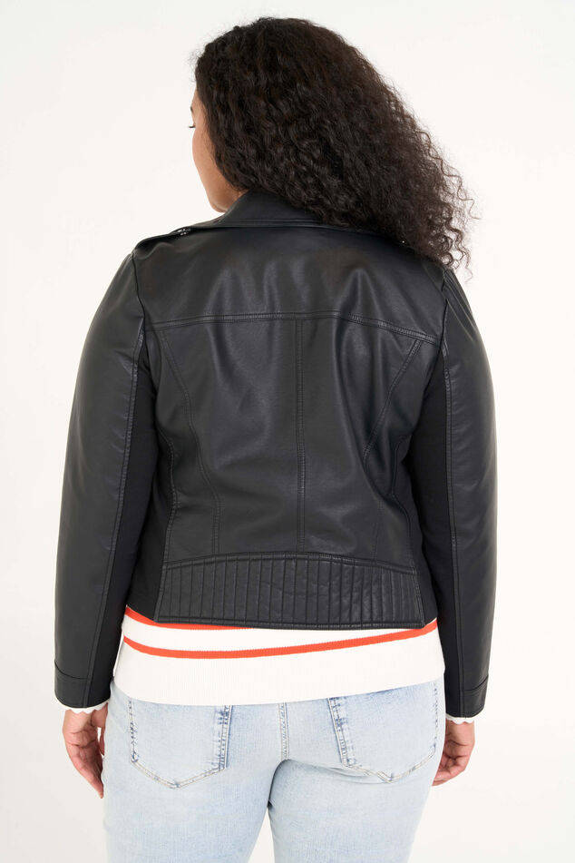 Chaqueta motera de cuero sintético image number 3