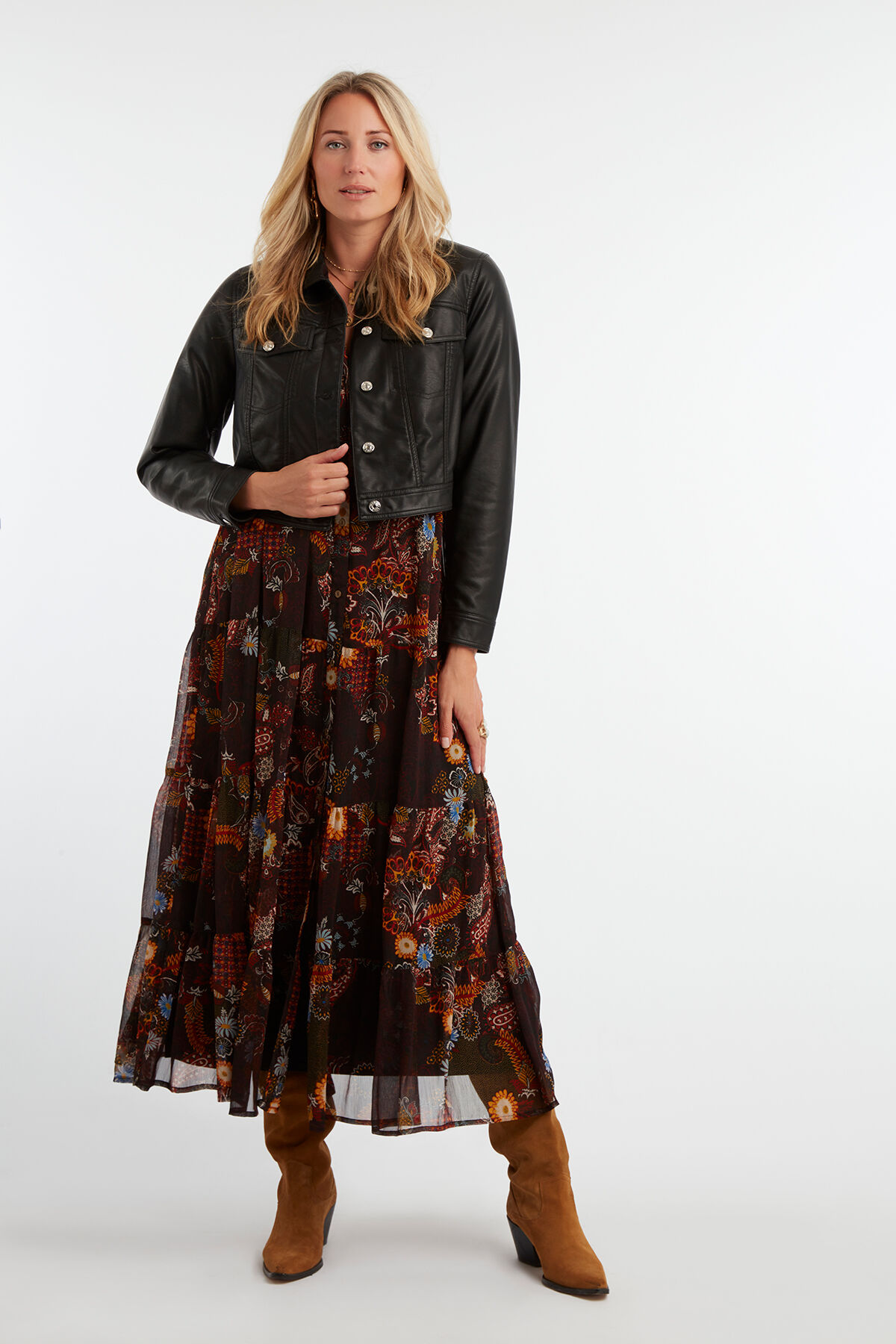 Chaqueta corta de cuero sint&eacute;tico image number 3