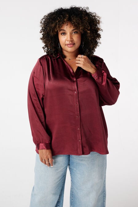 Blusa con aspecto satinado Blusa con aspecto satinado