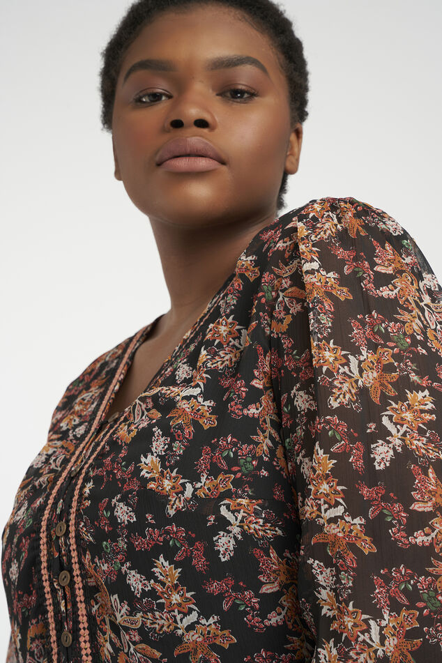 Vestido largo con estampado floral image number 6