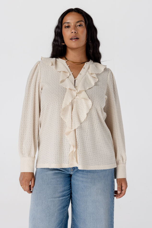 Blusa con volantes image number 0