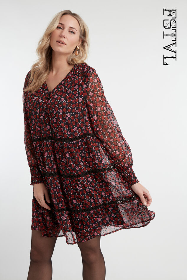 Vestido de flores con detalles fruncidos   image number 0