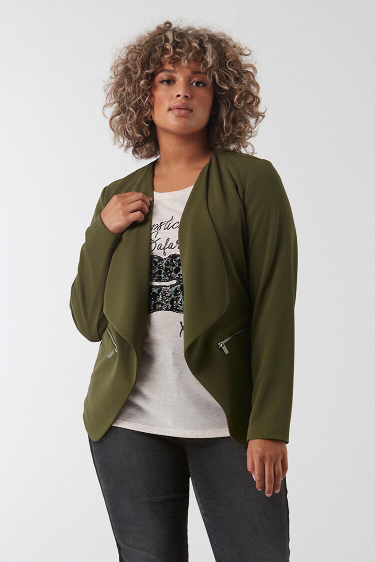Chaqueta corta con cremalleras decorativas image number 0