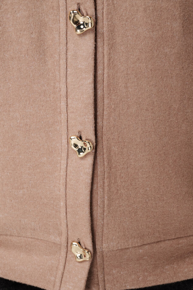 Cárdigan con botones dorados en forma de corazón image number 6