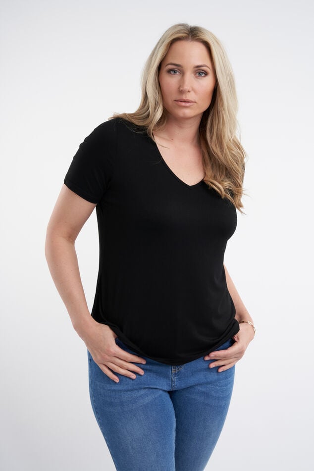 2 Camisetas con cuello de pico image number 0