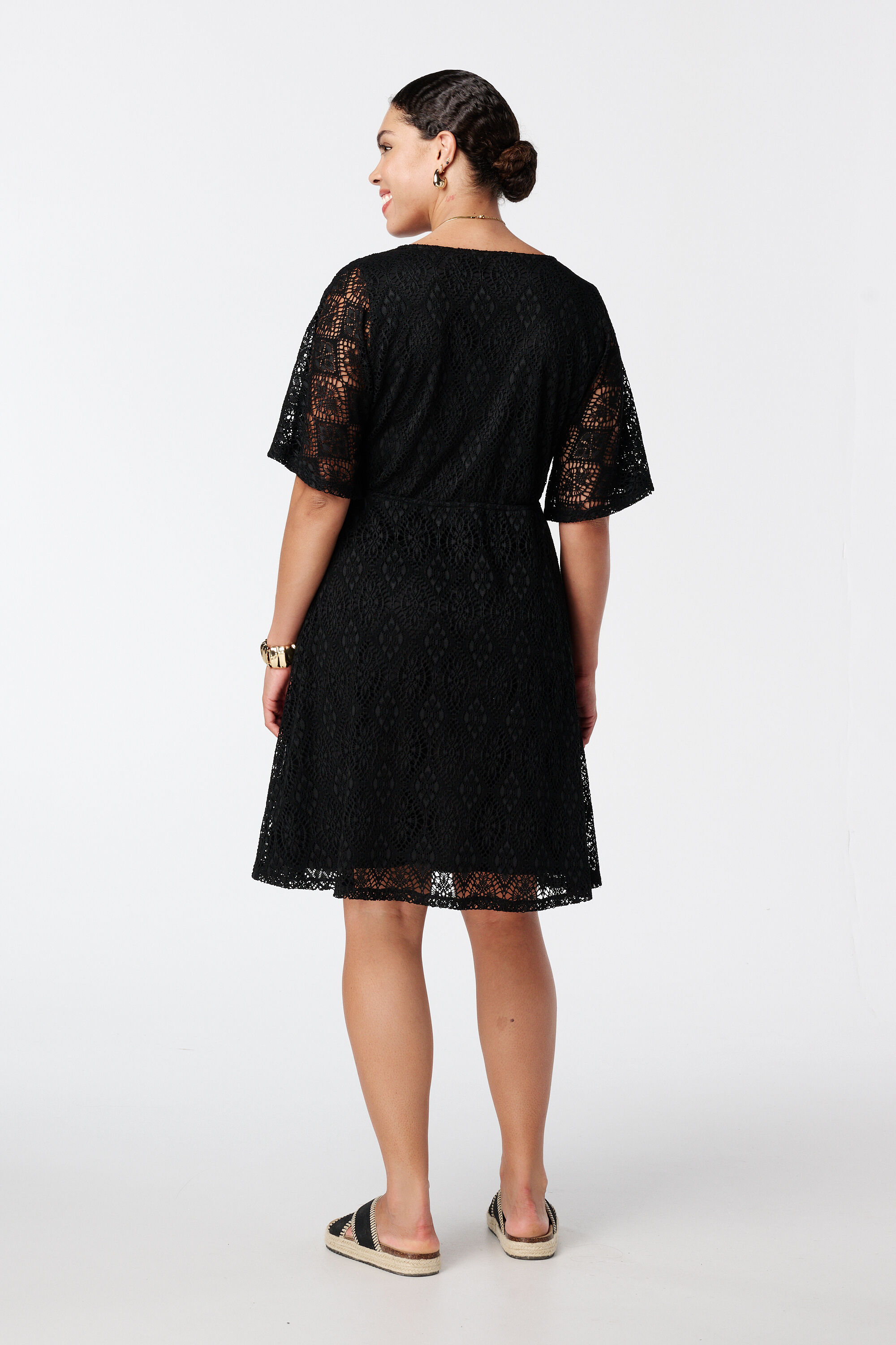 Vestido de encaje el&aacute;stico image number 3