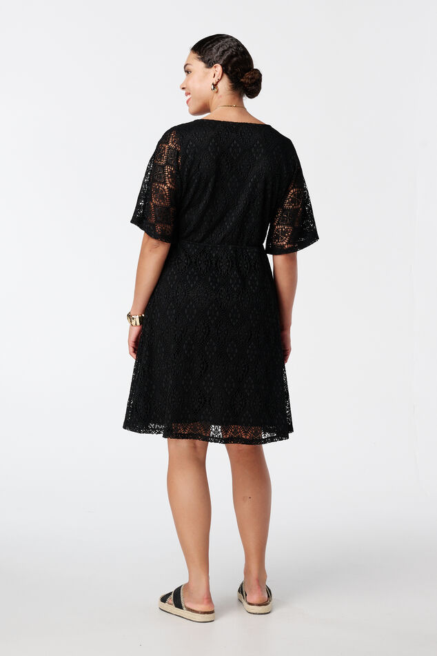 Vestido de encaje elástico image number 3