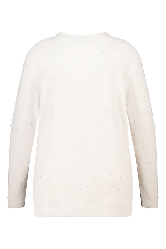 Cárdigan con perlas y cierre de botones image number 2